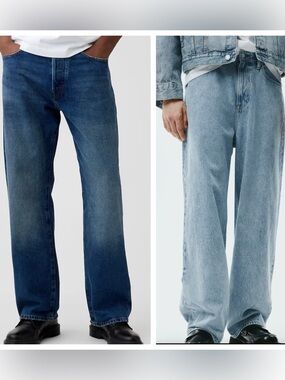 2 Pairs NWT Men's baggy jeans Gap 30x32 H&M 31x32